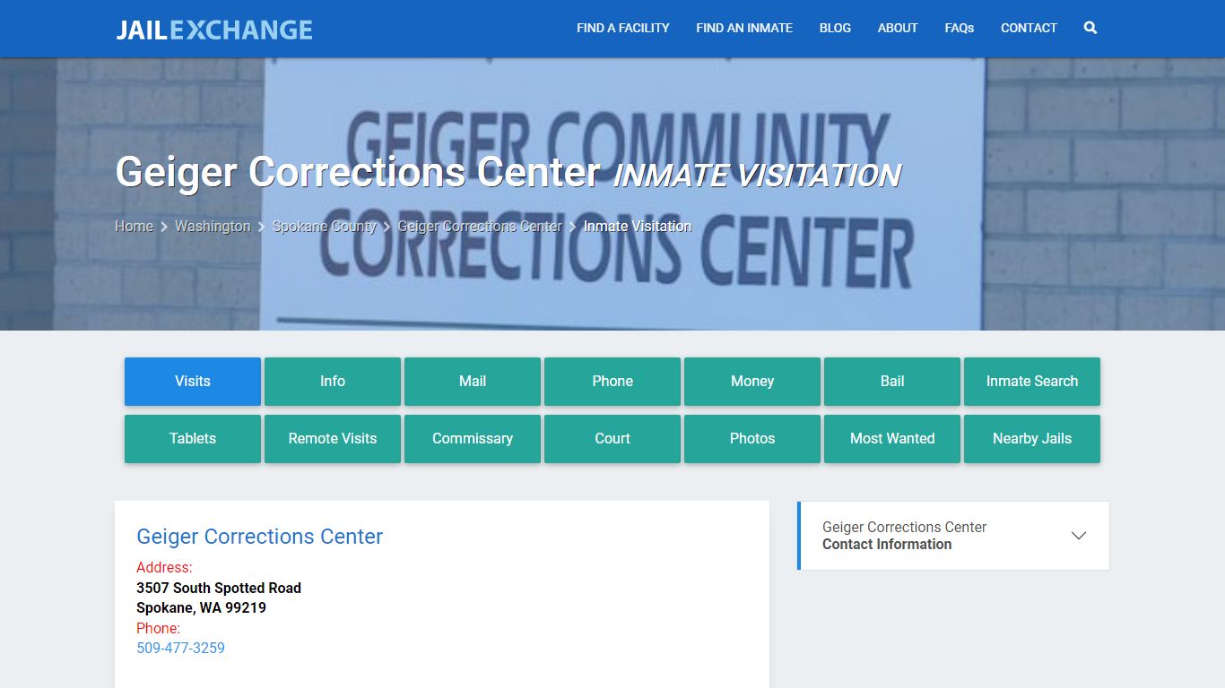 Inmate Visitation - Geiger Corrections Center, WA - Jail Exchange