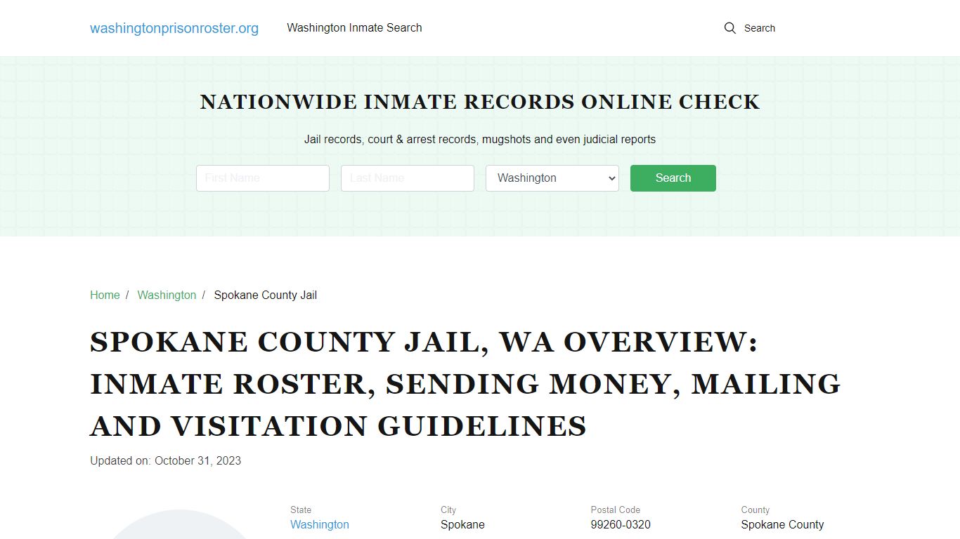 Spokane County Jail, WA: Offender Search, Visitation & Contact Info